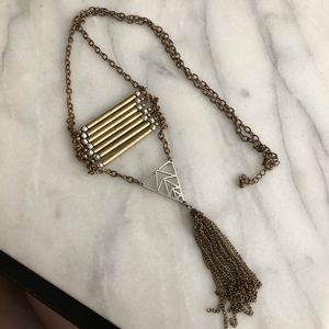 Boho long Brass Necklace